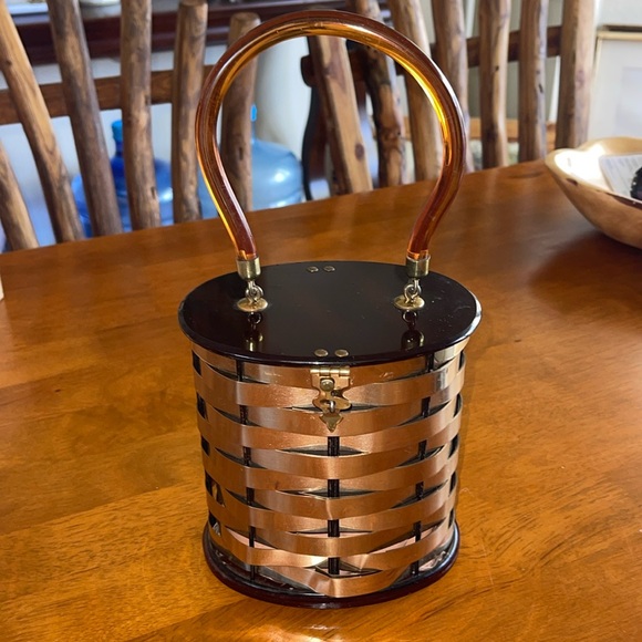 Dorset Rex Fifth Avenue 1950s Magic Weave Woven Metal Box Basket Purse Handbag - Picture 3 of 13